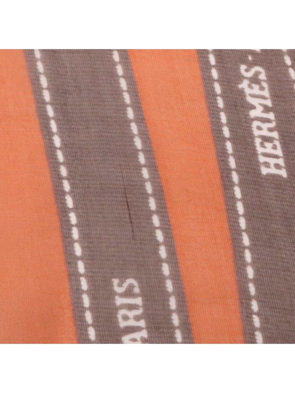 Hermes Scarf Carre Geant 140 Silk Muslin Bolduc Orange Ribbon Pattern - Picture 8 of 9